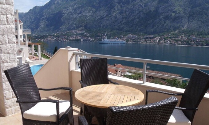 Muo Apartment | New Ground Floor Apt With Stunning Views Of Kotor Bay From The Balcony And Pool