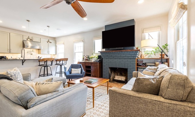 Historic District Cottage | New Home w Luxe King Suite, Porch Vibes & Parking