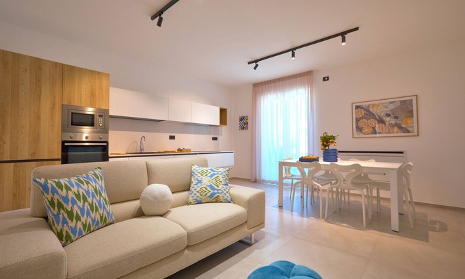 Vigliatore Apartment | New spacious and modern apartment with citrus-scented Aeolian Islands view