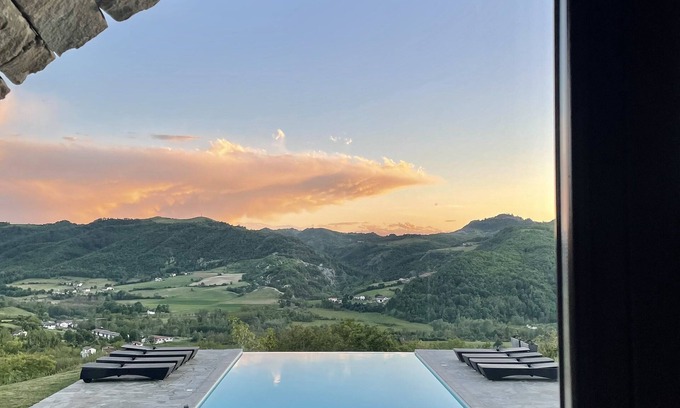 Cartosio House | Newly built authentic stone house with infinity pool