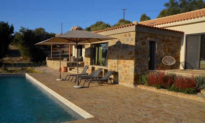 Pylos-Nestoras House | Newly built finca with pool above the picturesque Finikounda Bay, Peloponnese