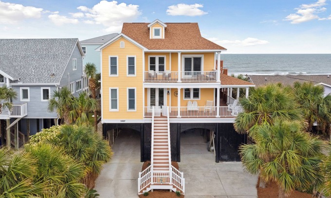 Folly Beach House | Oceanfront w/Pool, Panoramic Deck Views, 5BDR | Folly Ocean Breeze by AvantStay