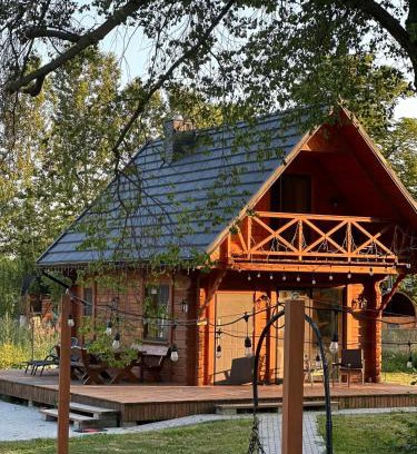 gmina Stary Brus House | Poleskie zacisze, domek czapla na wyłączność, kominek, balia,sauna