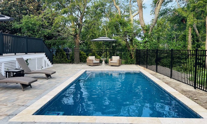 Cape May House | Private oasis with heated pool First floor master.