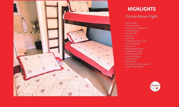 Dunlap Apartment | Private Room #8: Twin Bed + Bunk Bed & Private Bath