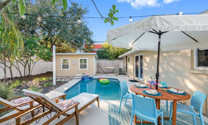 Sun Bay South House | Private Solar Heated Pool - Arcade Machine - Outdoor Dining