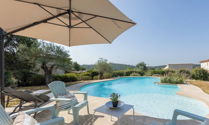 Combaillaux Villa | Quiet villa near Montpellier and the sea, swimming pool, air conditioning, beautiful view
