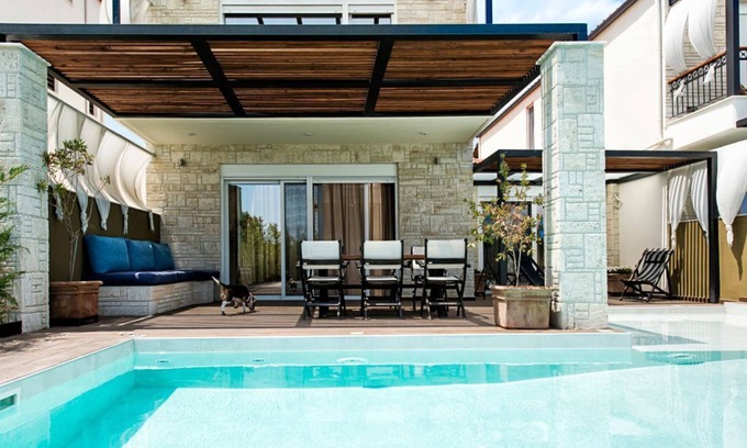 Haniotis Villa | R 1259 Elegant Villas - Family Villa - Sea View - Garden View - Outdoor Jacuzzi & X-box on reques