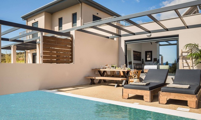 Lixouri Villa | R 1477 Lepeda K4 with Closet, Pool View & House Wine and Fruit Basket upon arrival.
