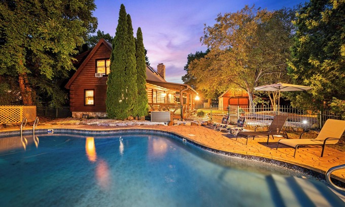 Waterford Cabin | Riverfront Cabin with Heated Pool, Cedar Hot Tub, Sauna and Dock