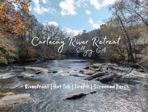 East Ellijay House | Riverfront Home w Deck & Hot Tub
