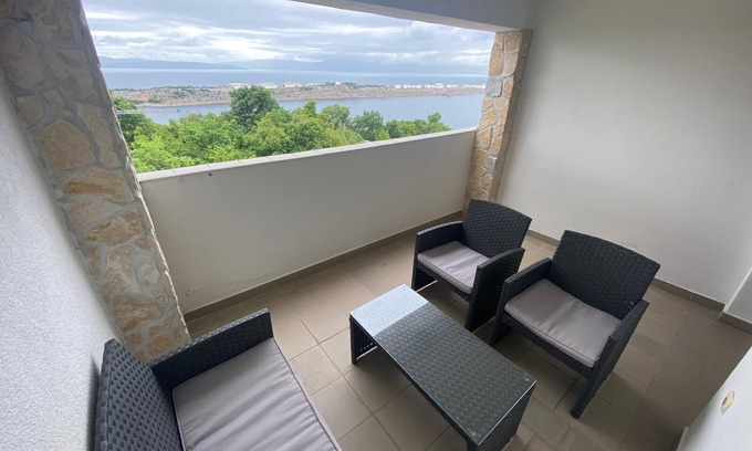 Municipality of Omisalj Apartment | Room Mira With Terrace and sea View