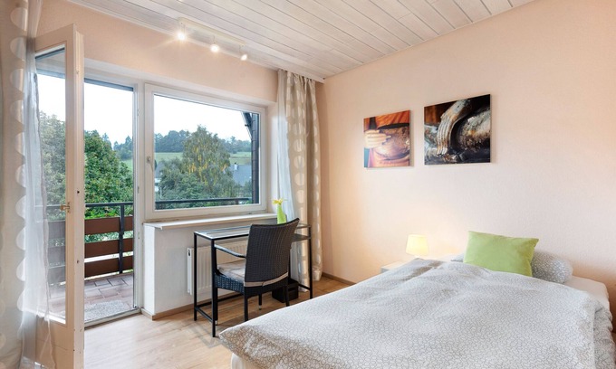 Urberg Apartment | Room 'No. 6' with Shared Terrace, Shared Garden and Balcony