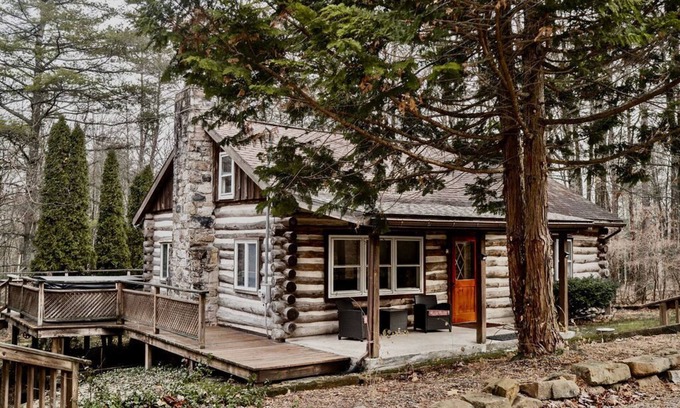 Millmont Cabin | Rustic Mountain Getaway w/Pool + Hot Tub Near Penn's Creek