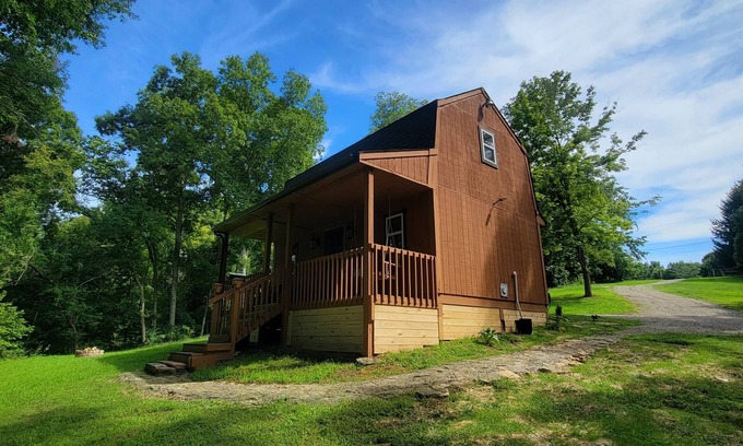 Jonesville Cabin | Rustic Private Cabin on 30 acres w/Loft/Firepit/Secluded/Trails