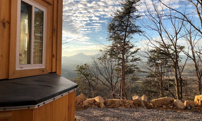 Newport Cabin | Rustic Tiny cabin Experience,Great Mtn. Location and views with private Hot Tub