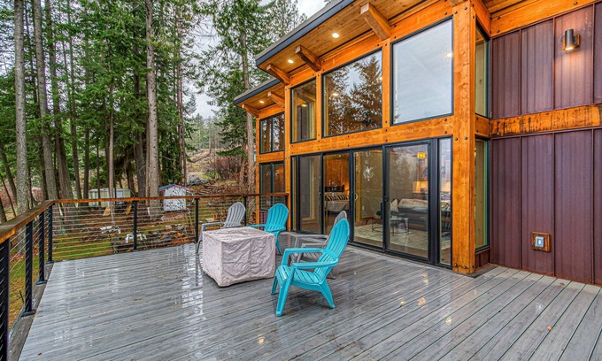 Bayview Cabin | Scenic home with two entrances, mountain & lake views, fireplace, grill & W/D