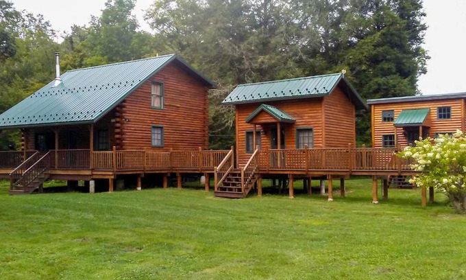 Titusville House | Scenic Log Cabin with Fire Pit and Stocked Creek!