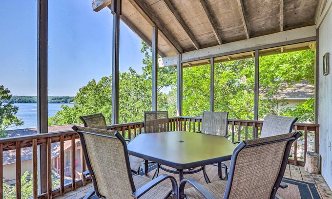 Osage Beach Cabin | Screened Porch, Resort Perks: Osage Beach Cabin!