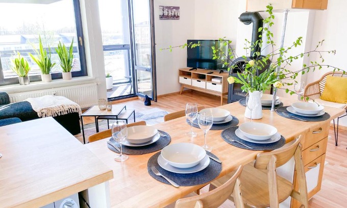 Beach Area Apartment | Sea and city view apartment with sauna and balcony