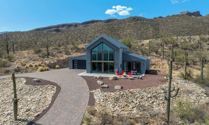 Tucson House | Secluded Desert Mountainside A-Frame with Stunning Views