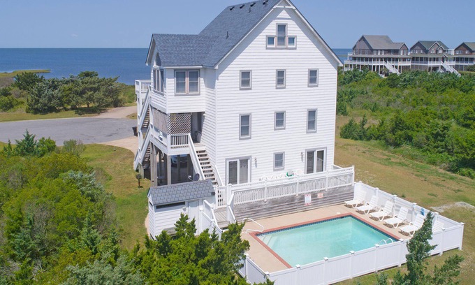 Wind Over Waves House | Semi-Oceanfront Home w/Private Pool, Hot Tub, Windsports Access, and Game Room