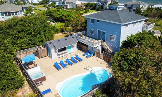 Whalehead Beach House | Semi-Oceanfront with Heated Pool, Cabana, Ocean Views