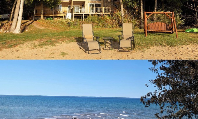 Ellsworth House | SEPT WEEKS OPEN 200' SUNSET BEACH MODERN HOUSE WIFI FIREPLACE PET FRIENDLY AC