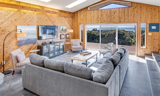 Bayshore House | Short Walk to a Sandy Beach! Ocean Views! Dog Friendly!