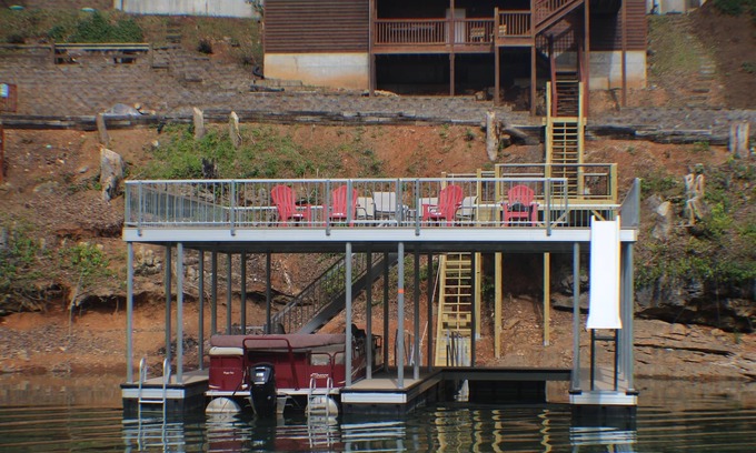 Lakeside Estates Cabin | Slice of Heaven' 4500 Sq Ft, double deck dock w/slide