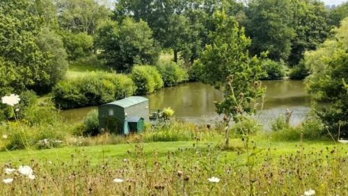Hadlow Down House | Snug & Secluded Lakeside Shepherds Hut 'Carp'