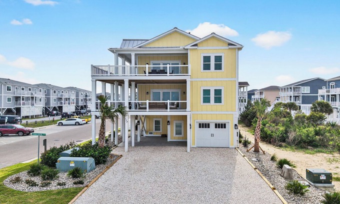 Ocean Isle Beach House | Spacious 5-bedroom Retreat with Heated Pool & Elevator