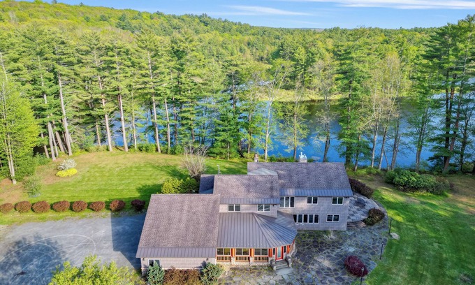 Forestburgh Villa | Spacious Lakefront Hideaway with Hot Tub & Kayaks