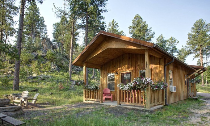 Rapid City Cabin | Spectacular setting, amenities, and centrally located to Mt. Rushmore and Custer State Park, and hiking. WiFi. Excellent cell service (Verizon & ATT). Private campfire and fireplace. Off-season discounts. No extra fees.