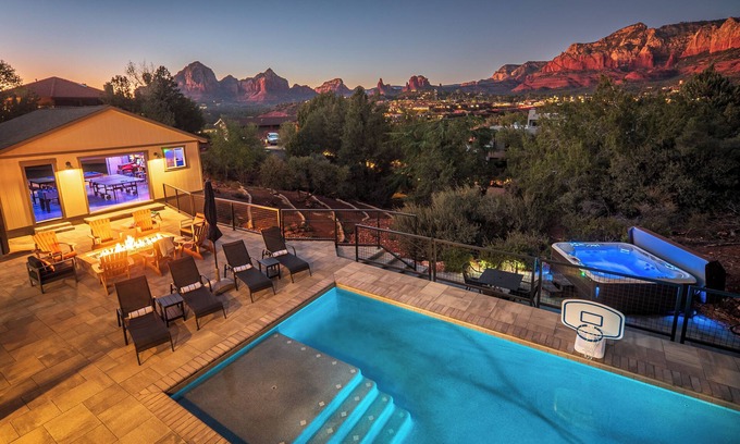 Sedona House | Starview Sedona - Wow Views! 4BR Pool Spa Firepit GameRoom Location