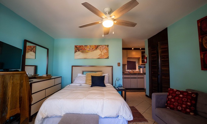 Bajura Apartment | STAY LOVE PLAY at Fusion Beach Villas GARDEN studio, 1/2 mi west of Jobos Beach