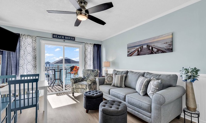 Garden City Condo | Steps from the beach! Summer Wind by the Sea- Ocean Views and Pool!