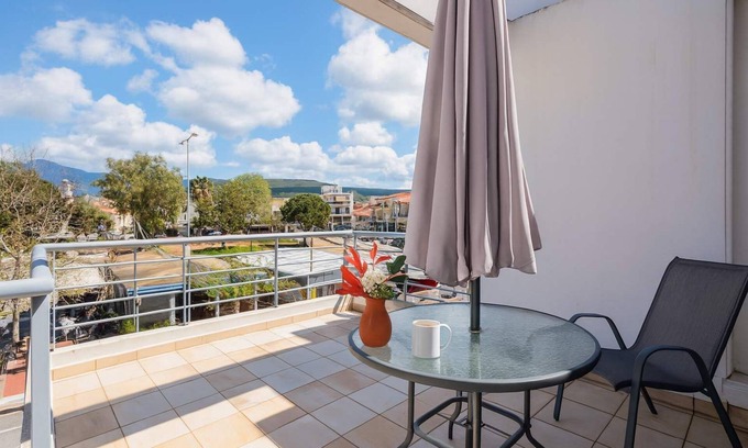 Filiatra Apartment | Studio with Balcony Steps from Filiatra Square