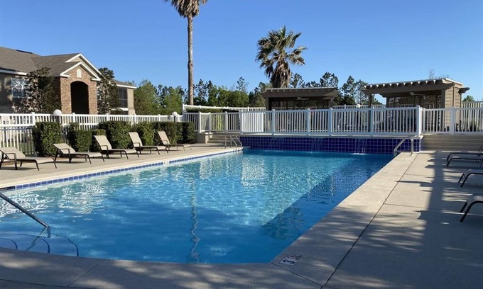 Foley Condo | Stunning 3BR, 2BA luxury retreat with pool view, just 7 miles from the beach!