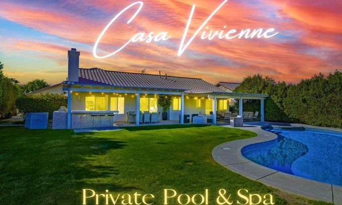 Rancho Ocatillo House | Stunning 5 Star Home Retreat Private Pool Spa BBQ 4 BR
