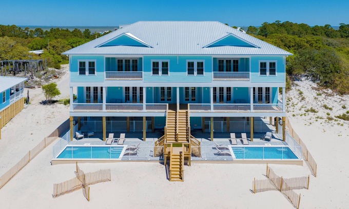 Fort Morgan House | Summertime Blues - Beachfront, Private Heated Pool, Pet Friendly
