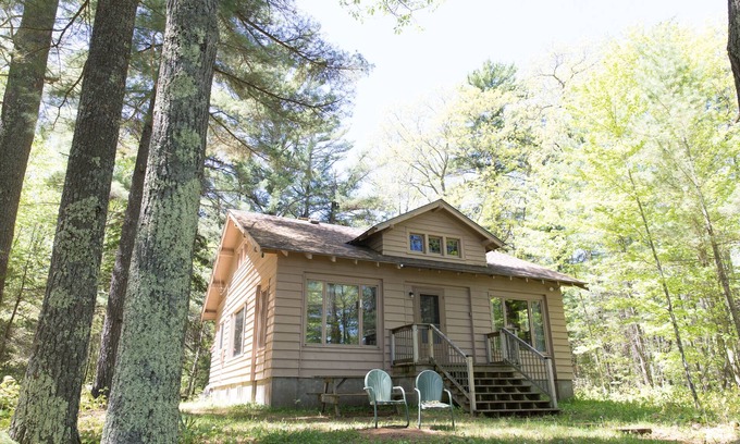 Presque Isle House | The Keith Farm Cabin, right on peaceful BIG Lake -48 acres!