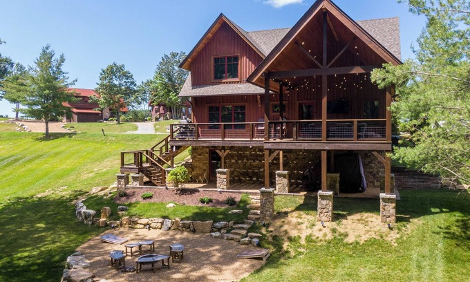 Elk Park Cabin | The Sheltered Elk- New Construction, Eagles Nest Amenities, small creek