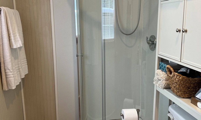 Marion Cabin | Tiny Cabin in the Laurels, with queen bed & queen sofa bed in wooded setting.