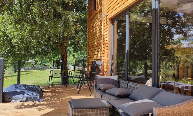 Buhlau Cottage | TinyHousebeiDresden unser größtes winziges Häuschen für bis zu 7 Personen, Kaminofen, große Terrasse - Nähe Sächsische Schweiz