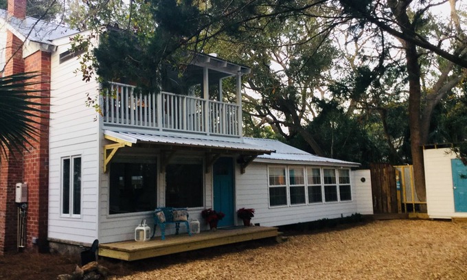 Saint Simons Island Cottage | Totally renovated 1943 two bedroom two bath beach cottage just steps to beach.