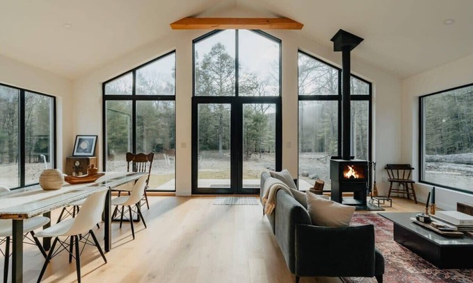 Kerhonkson House | Trail's End - Modern + Private Cabin in the Wood
