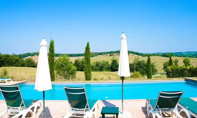 Torre A Castello House | Tuscan village in SIena. farmhouse surrounded by garden,pool and panoramic view