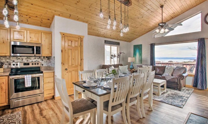 Fish Haven House | Updated Cabin with Views about 1 Mi to Bear Lake!