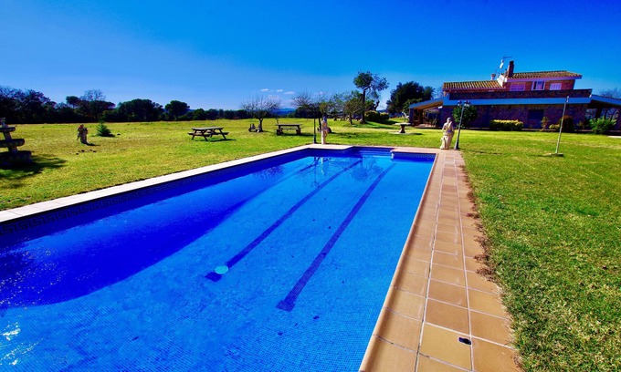 Macanet de la Selva Villa | V&V Lloret-Masia Can Llebre: farm 22 people + pool
